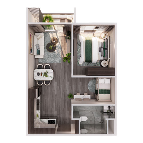 The Parkland Ocean City - từ studio 30 m² đến penthouse 150 m²